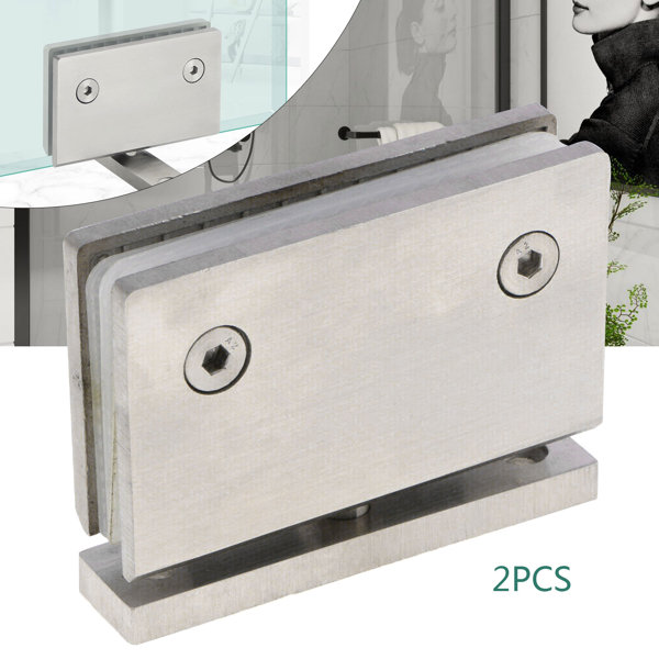 JOYDING Glass Door Pivot Hinge For Inset Doors Bathroom Shower Door Clamp 360º | Wayfair